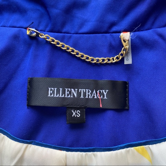 Ellen Tracy royal blue rain coat jacket XS - Picture 6 of 9